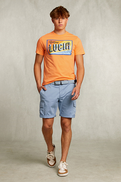 COTTON CARGO SHORT JACK FROST BLUE 3