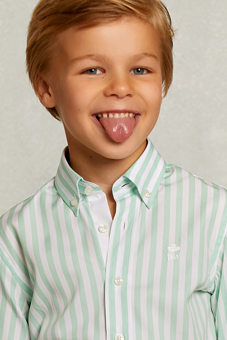 SLIM FIT STRIPED SHIRT GREEN/WHITE GREEN 4