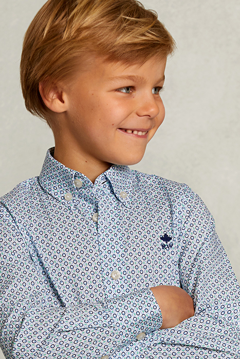 CUSTOM FIT FANTASY SHIRT BLUE/GREEN MULTI 3