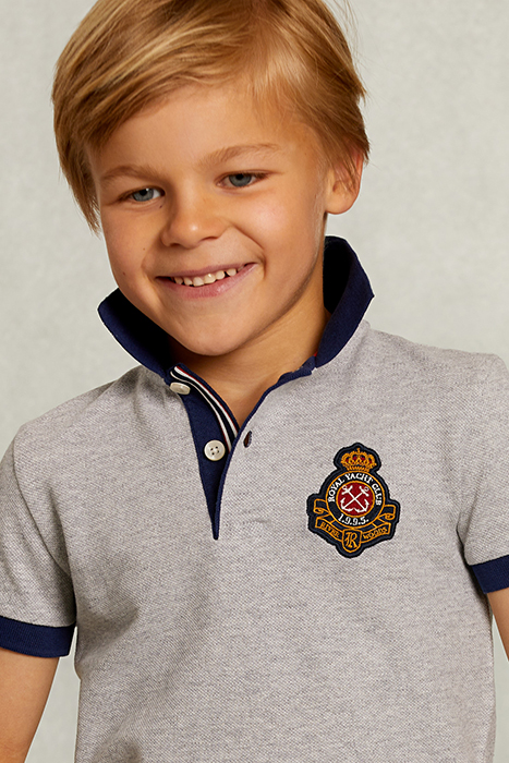 CUSTOM FIT POLO IN DARK OYSTER MIX GREY 4