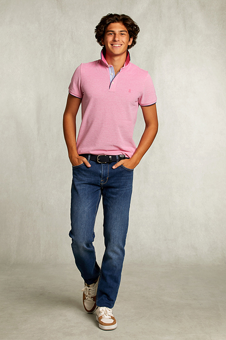 CUSTOM FIT COTTON POLO AMARANTH PINK 3