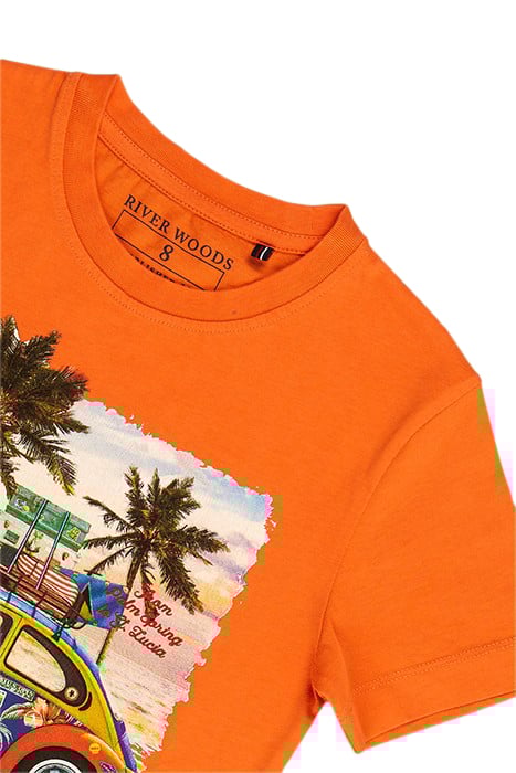 NORMAL FIT BASIC T-SHIRT IN SUNRISE ORANGE 3