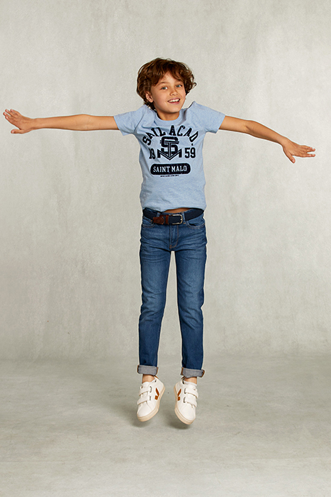 NORMAL FIT BASIC T-SHIRT DARK VICTORIA MIX BLUE 3