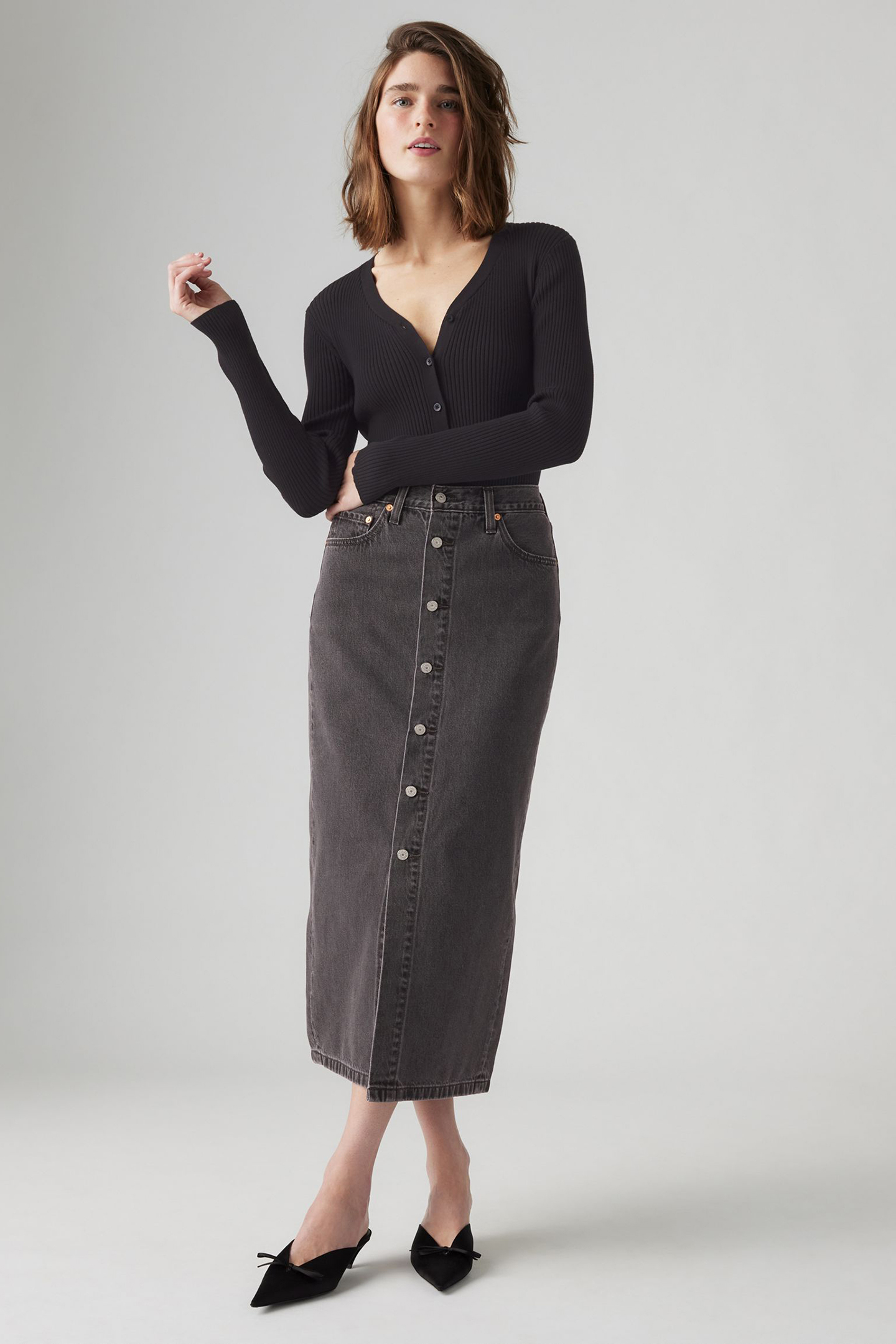 BUTTON MIDI SKIRT 2