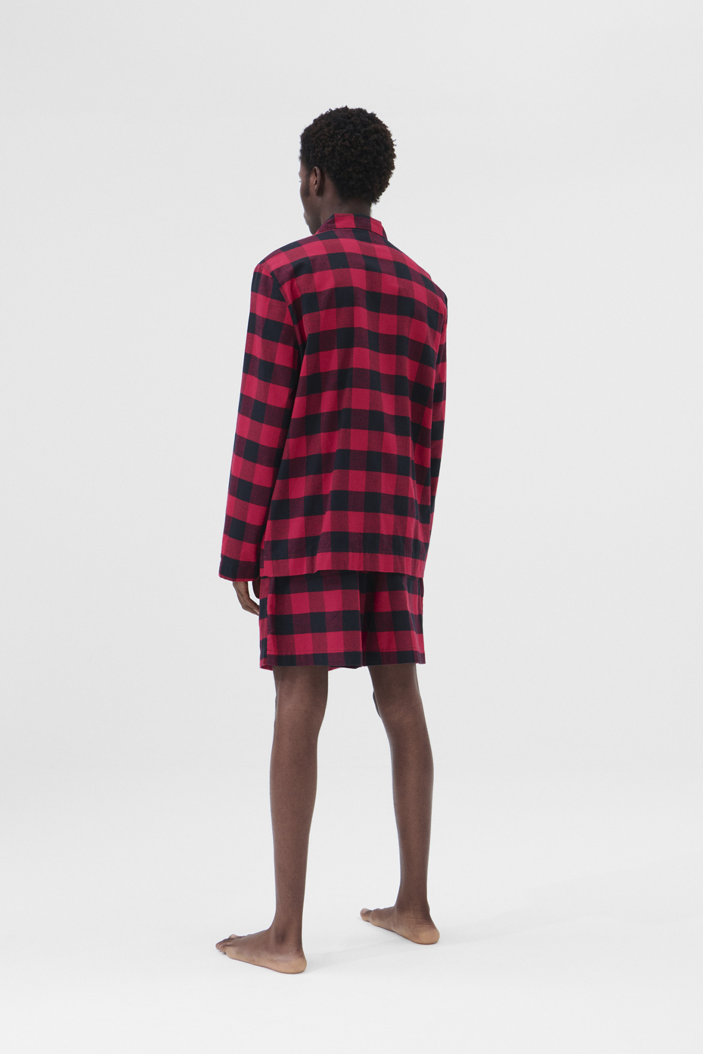 UNISEX FLANNEL, PYJAMAS SHORTS RED GINGHAM 2