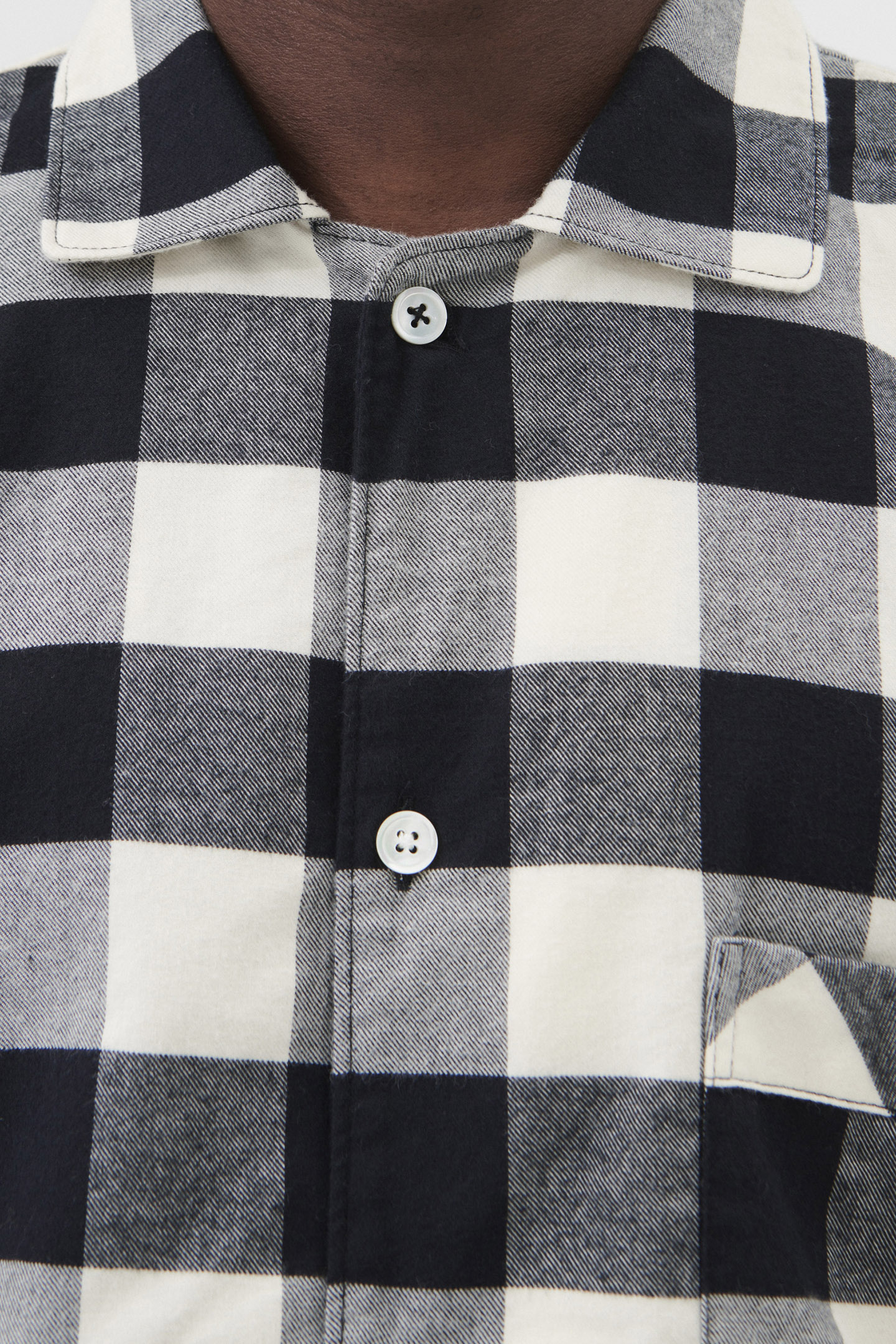 UNISEX FLANNEL, PYJAMAS SHIRT BLACK GINGHAM 2