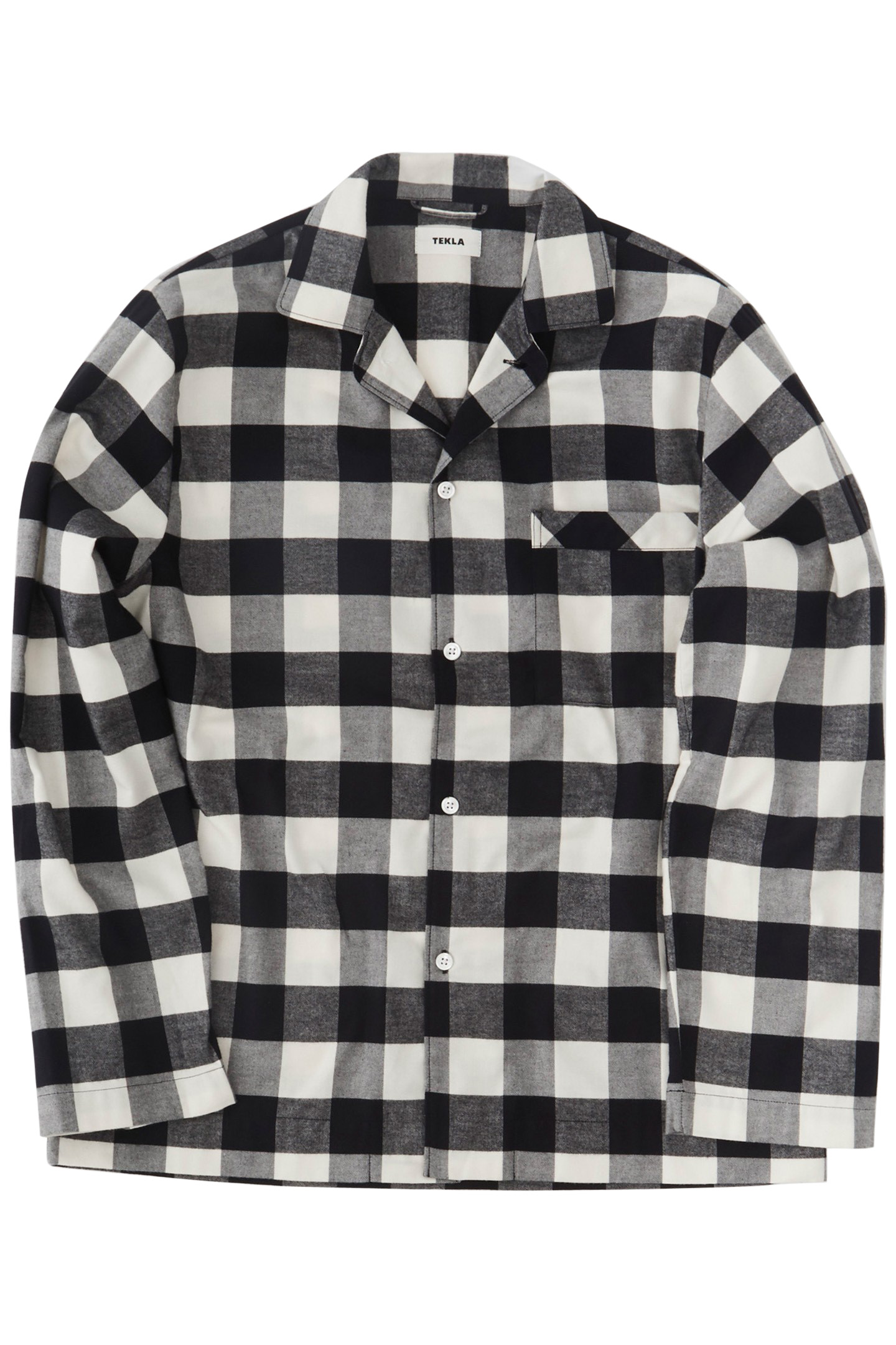 UNISEX FLANNEL, PYJAMAS SHIRT BLACK GINGHAM 3