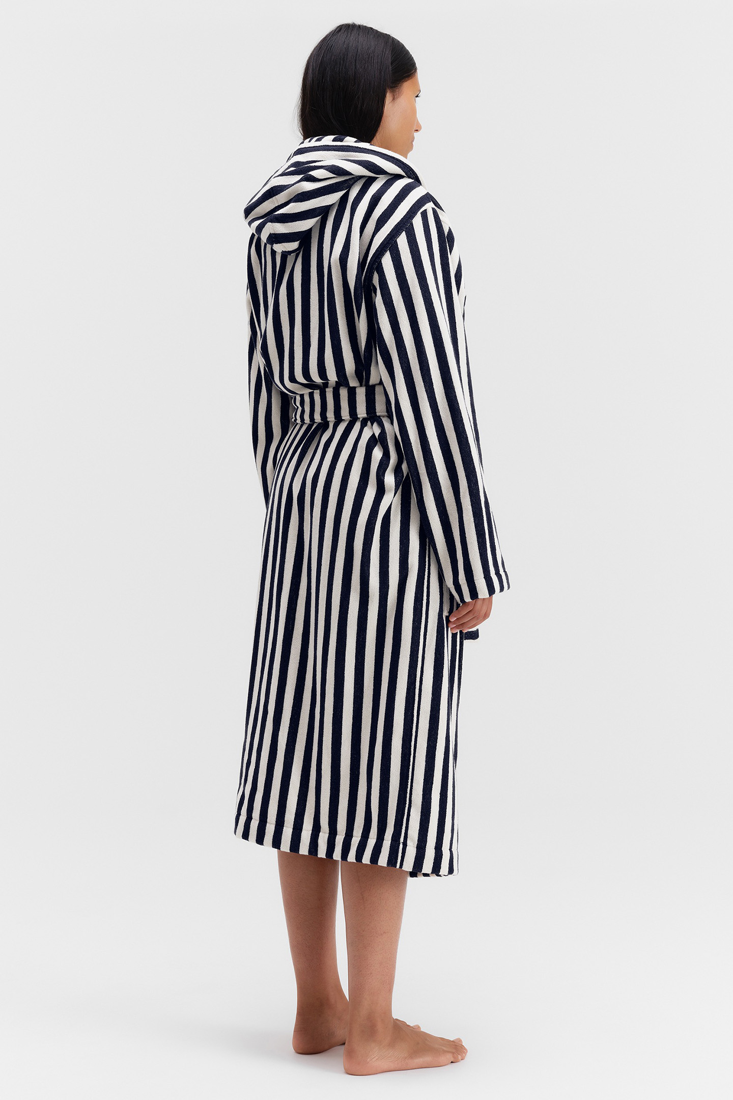 UNISEX HOODED BATHROBE HUMBUG STRIPES 2