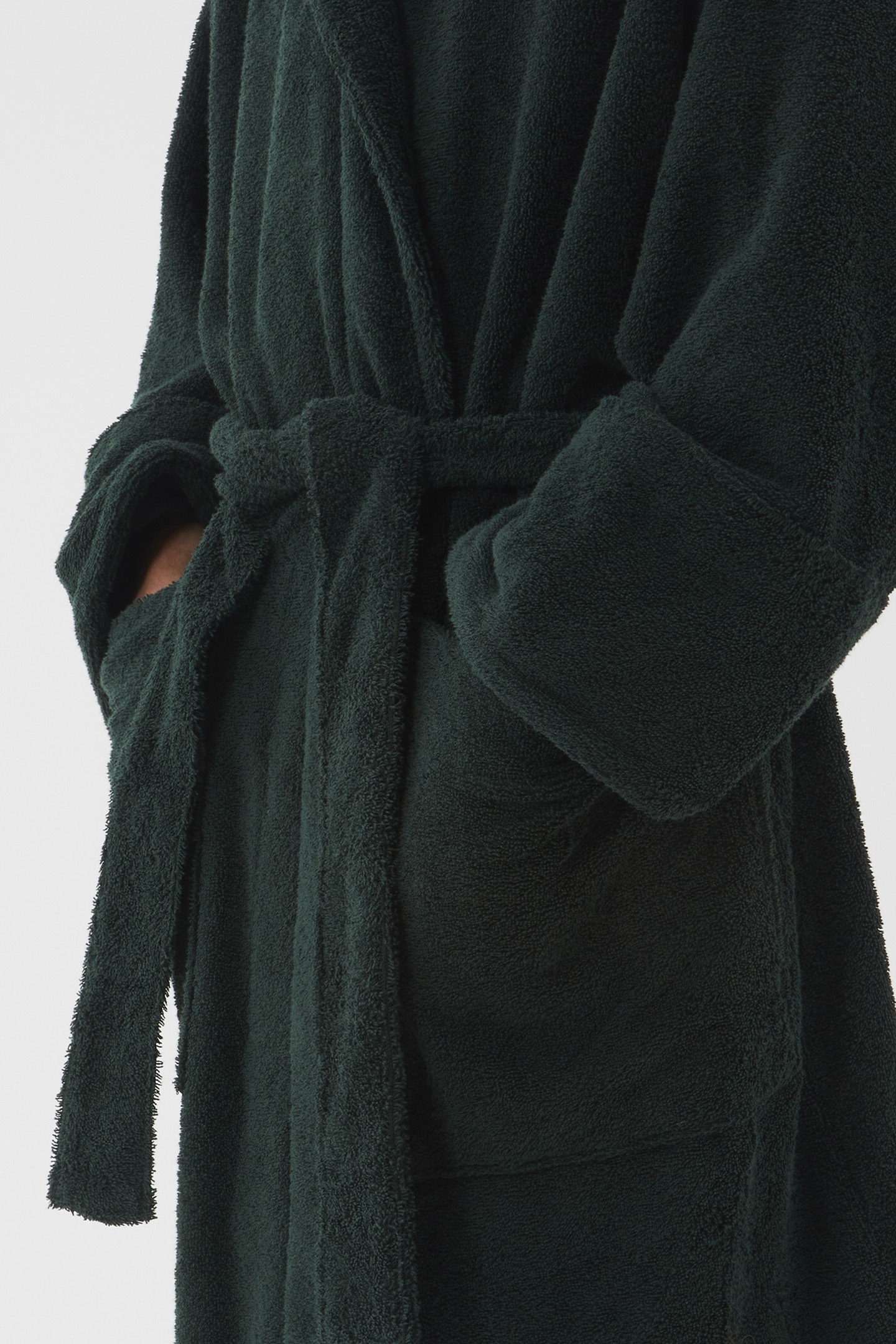 UNISEX HOODED BATHROBE FOREST GREEN 2