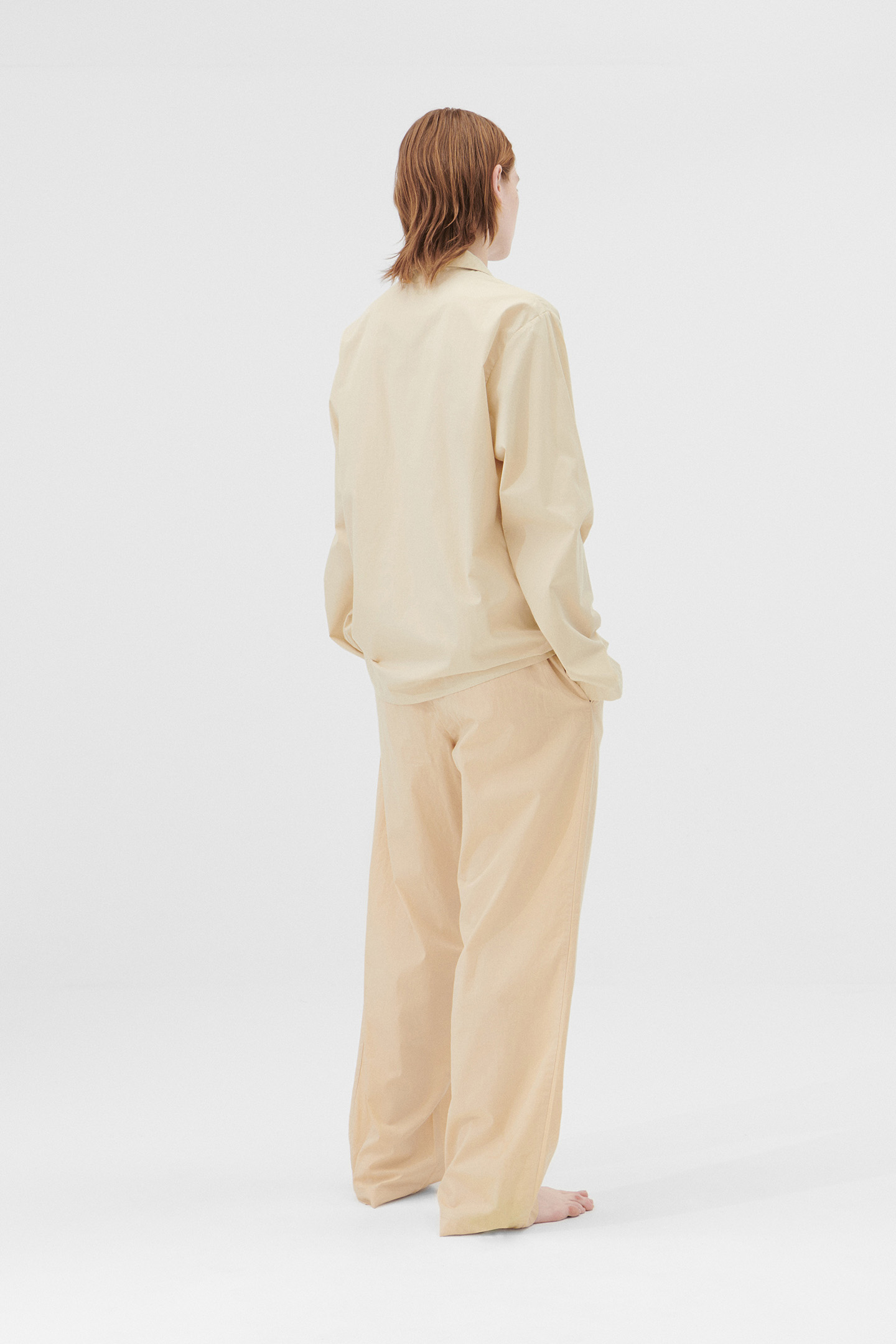 UNISEX POPLIN, PYJAMAS PANTS KHAKI 2