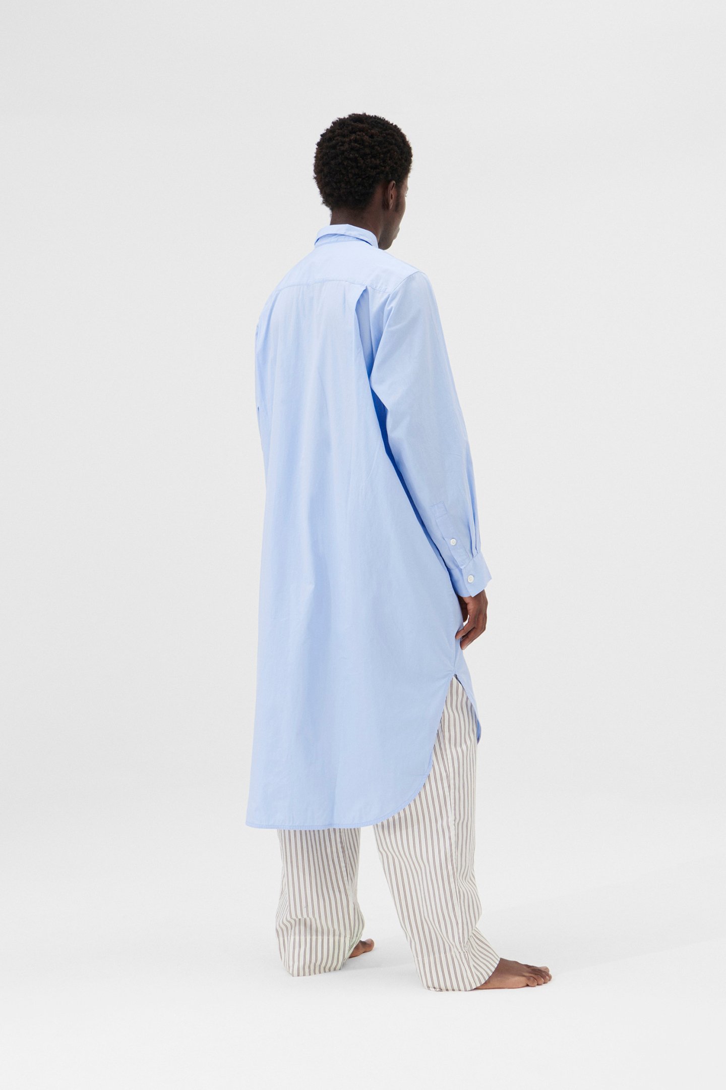 UNISEX POPLIN, NIGHT SHIRT SHIRT BLUE 2