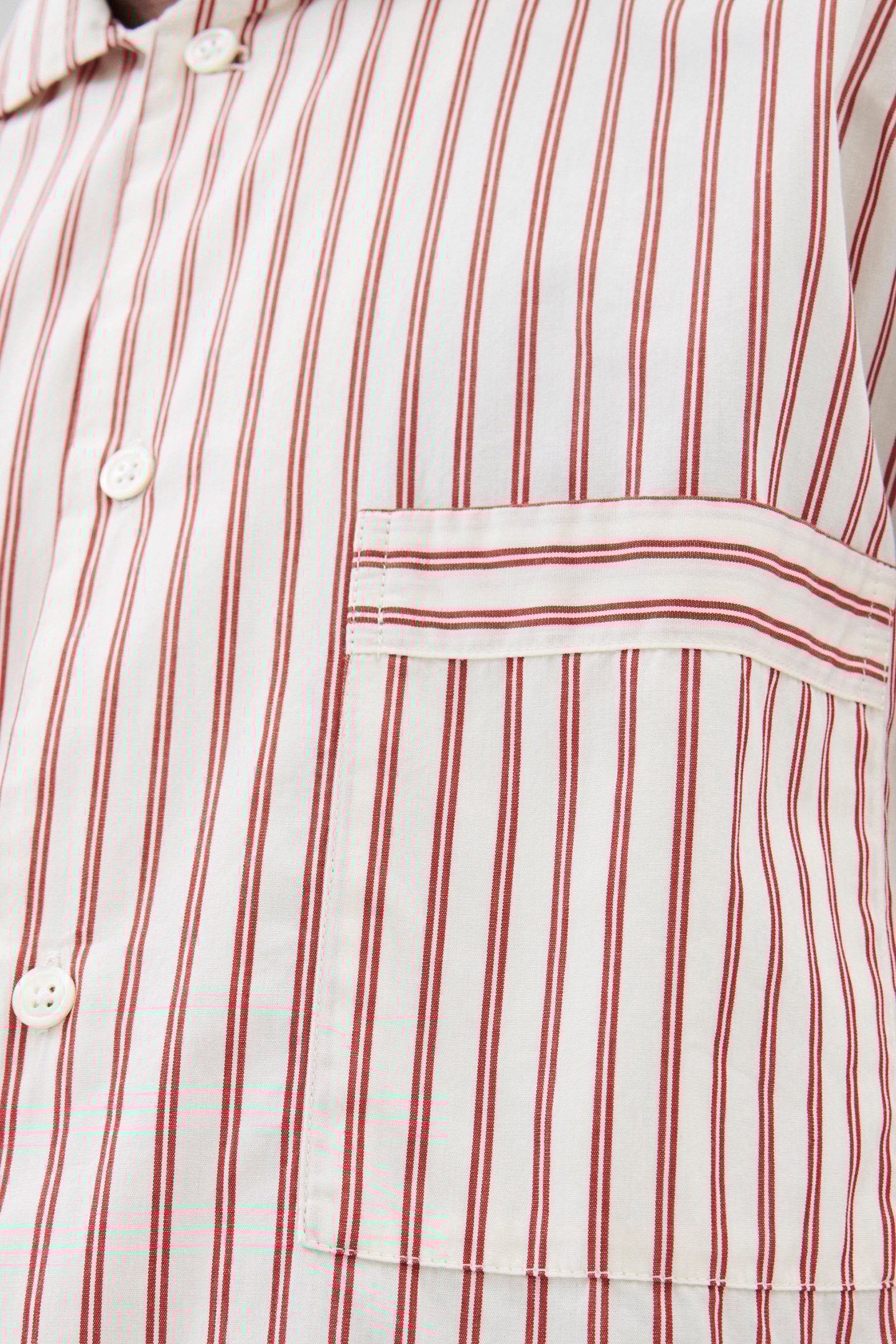 UNISEX POPLIN, SHORT SLEEVE SHIRT POLKA STRIPES 3