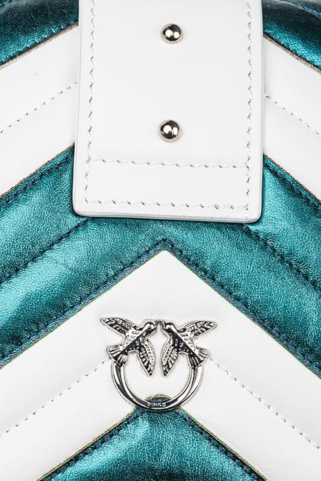 LOVE ONE MINI CL NAPPA CON INS AQUAMARINE GREEN/WHITE-SHINY 4