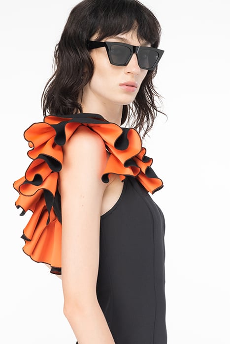 CUVETTE DRESS BLACK/ORANGE 5