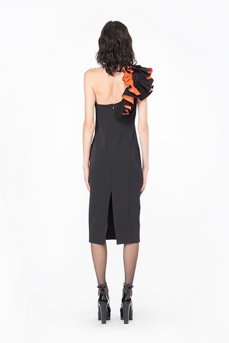 CUVETTE DRESS BLACK/ORANGE 2