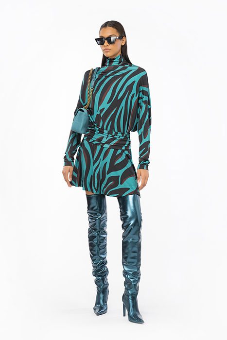 ATOM DRESS GREEN/BLACK/BURGUNDY 5