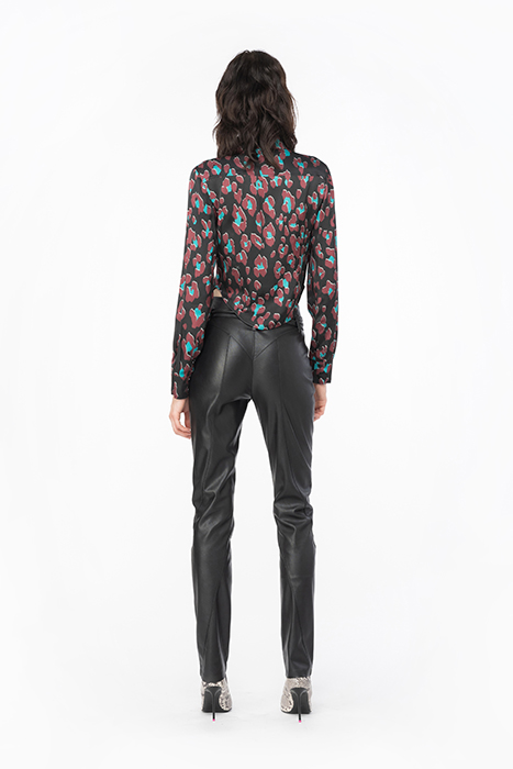 CYBERNELLA SHIRT BLACK/LIGHT GREEN/BURGUNDY 3