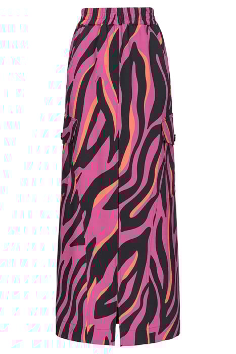 GASTLY GONNA CADY STAMPATO BOUGAINVILLEA/BLACK/ORANGE 2