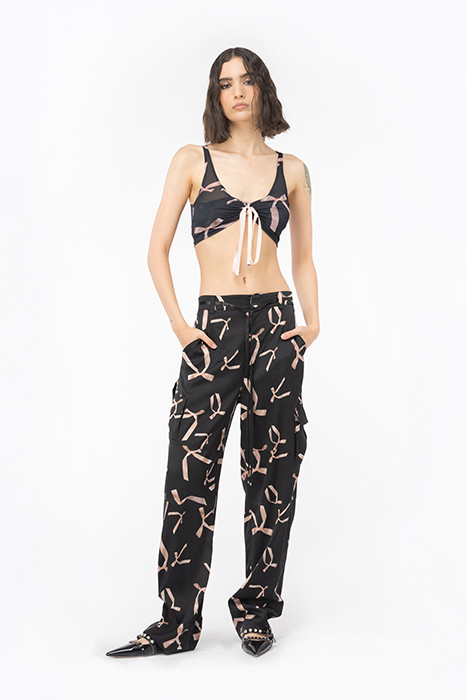 FRUSTARE TOP JERSEY CHARMEUSE BLACK/PINK 2