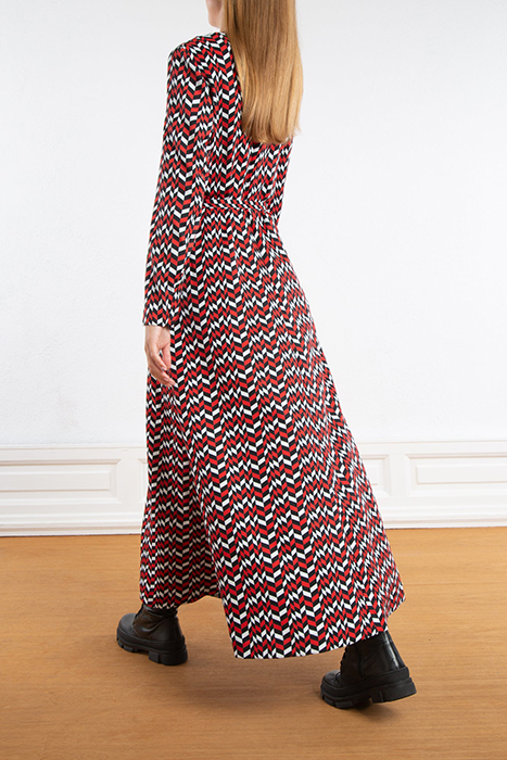 DRESS GRAPHIC CLASH FORMULA ONE RED/ECRU/BLACK 2