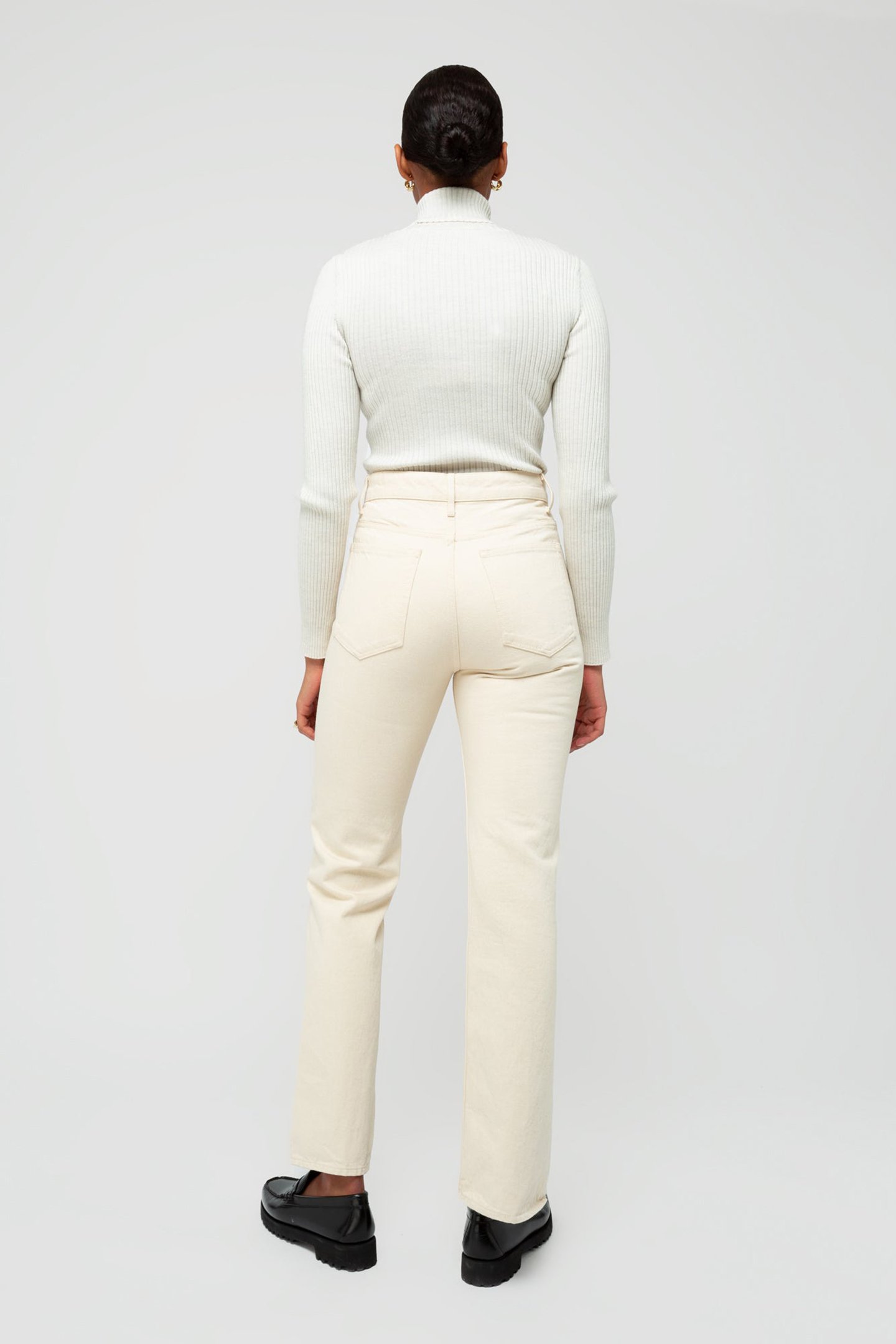 LIGHT FLARED DENIM JEANS ECRU 3