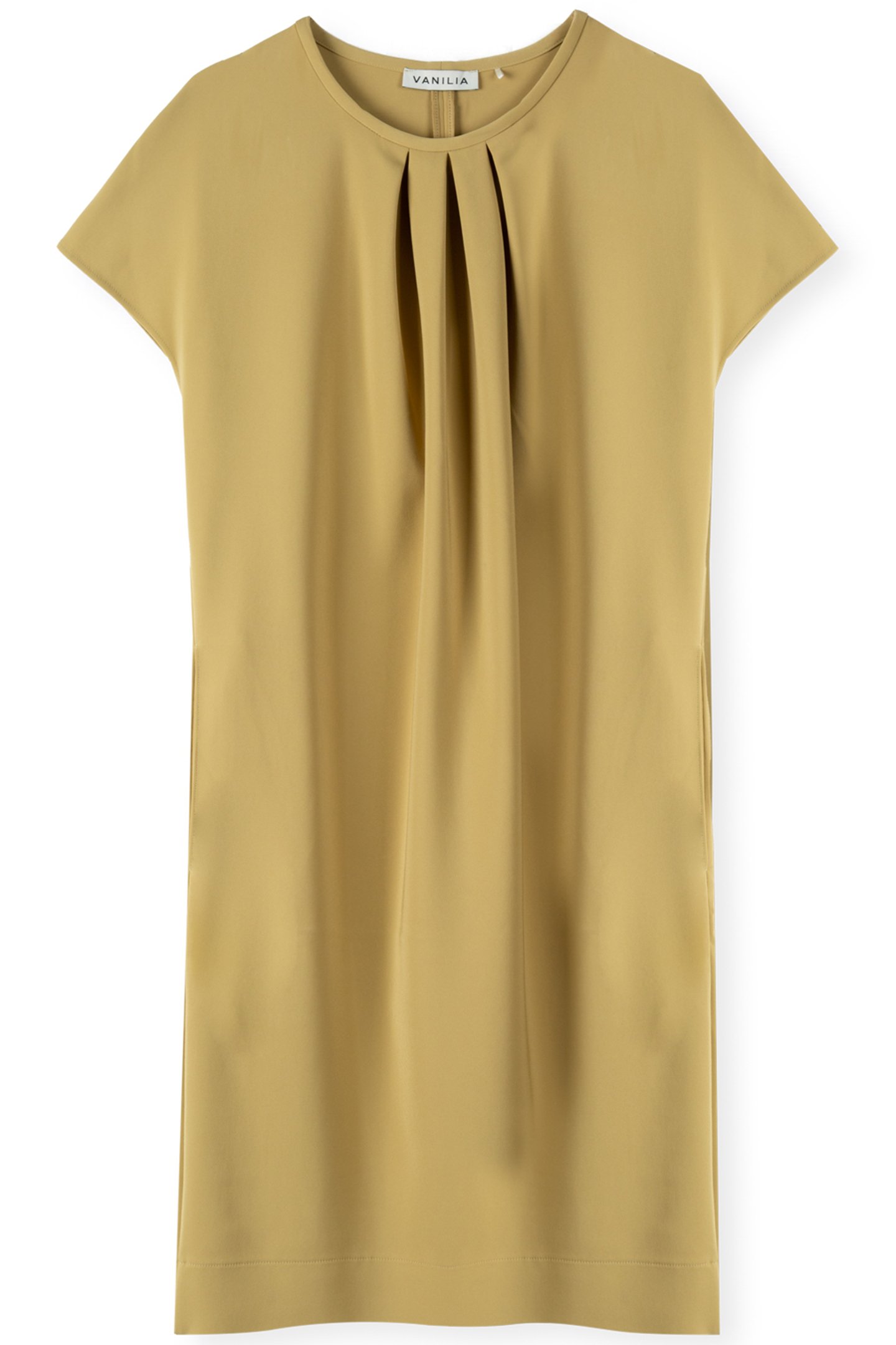 CREPE PLEATED DRESS GOLDEN KHAKI 2