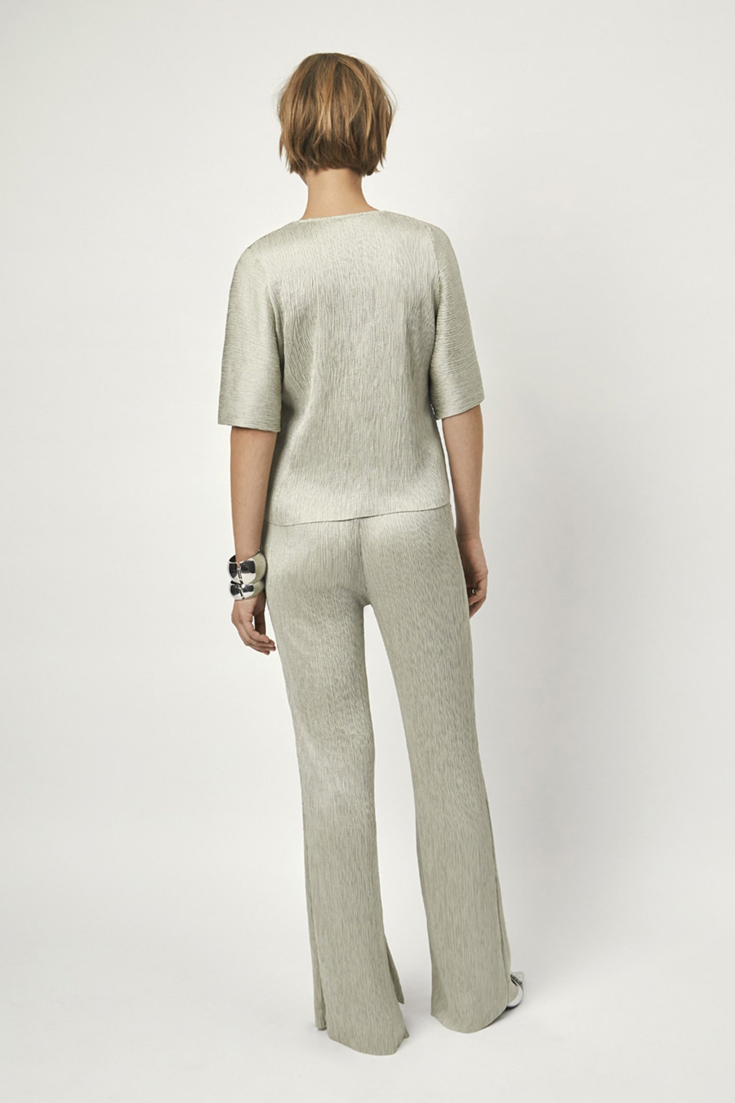 RAQUEL PLEATED TOP MATCHA 3