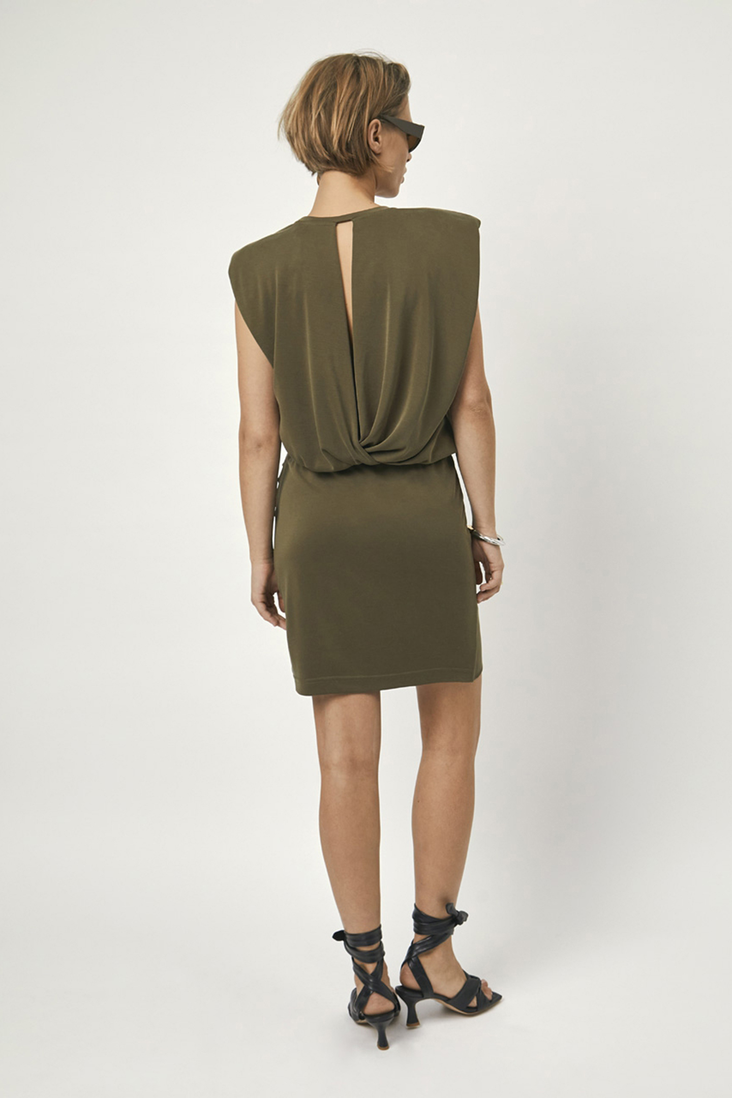 TALIE DRAPEY PLEATED SKIRT UTILITY GREEN 2