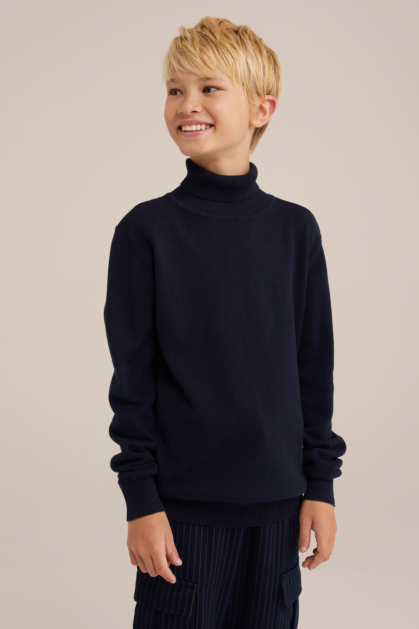 KNITTED PULLOVER DARK BLUE by WE Fashion
