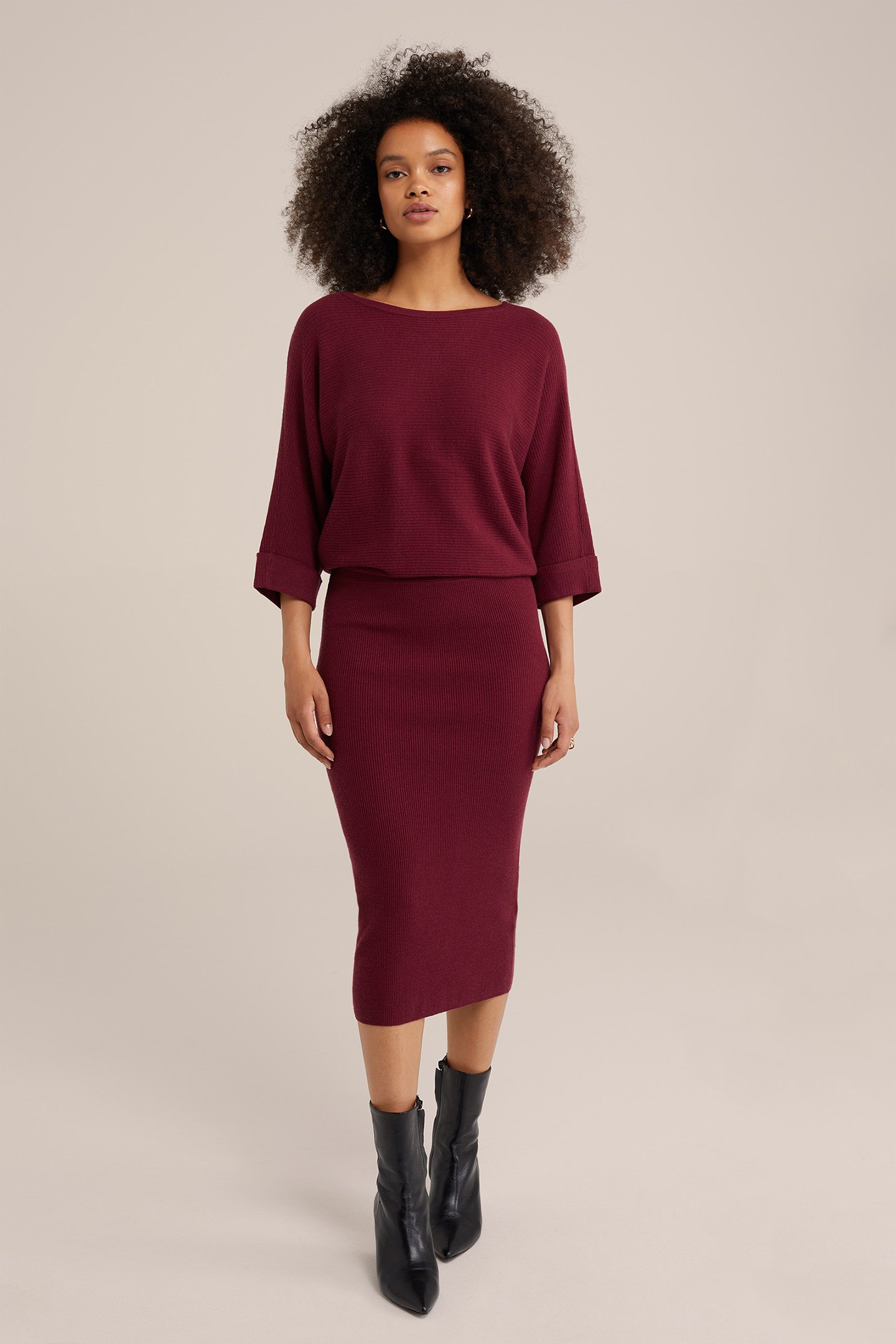 DRESS MID LENGTH VINTAGE RED 1