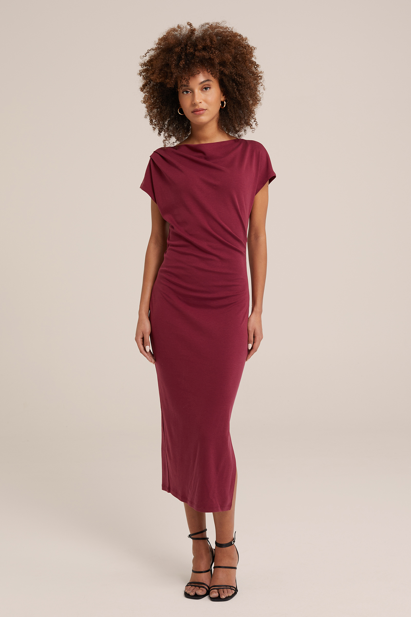 DRESS MID LENGTH VINTAGE RED 1