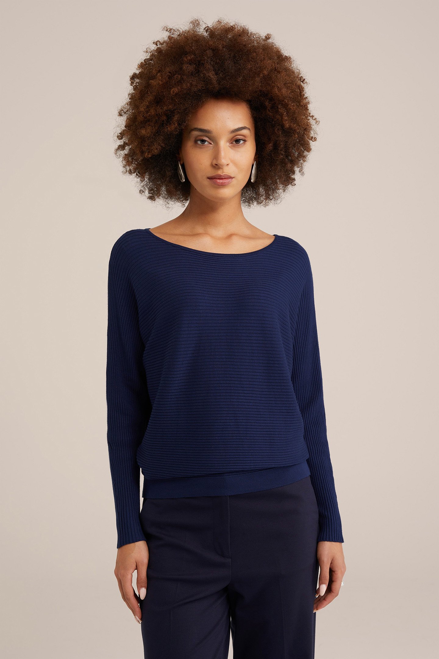 KNITTED PULLOVER NAVY BLUE 1