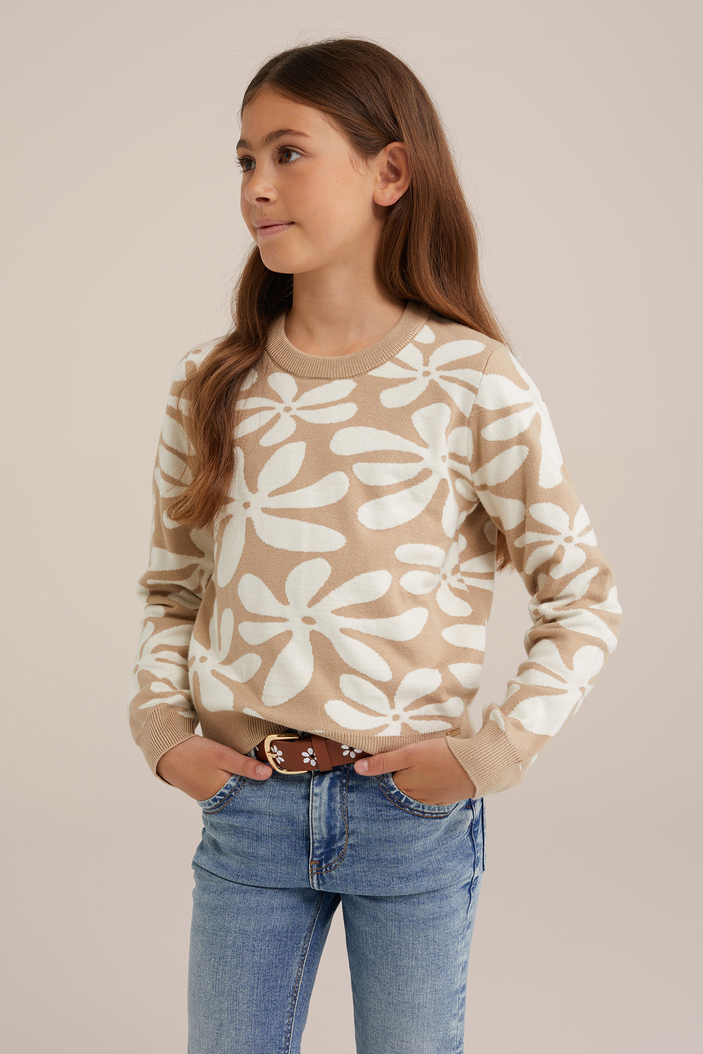 KNITTED PULLOVER BEIGE 1