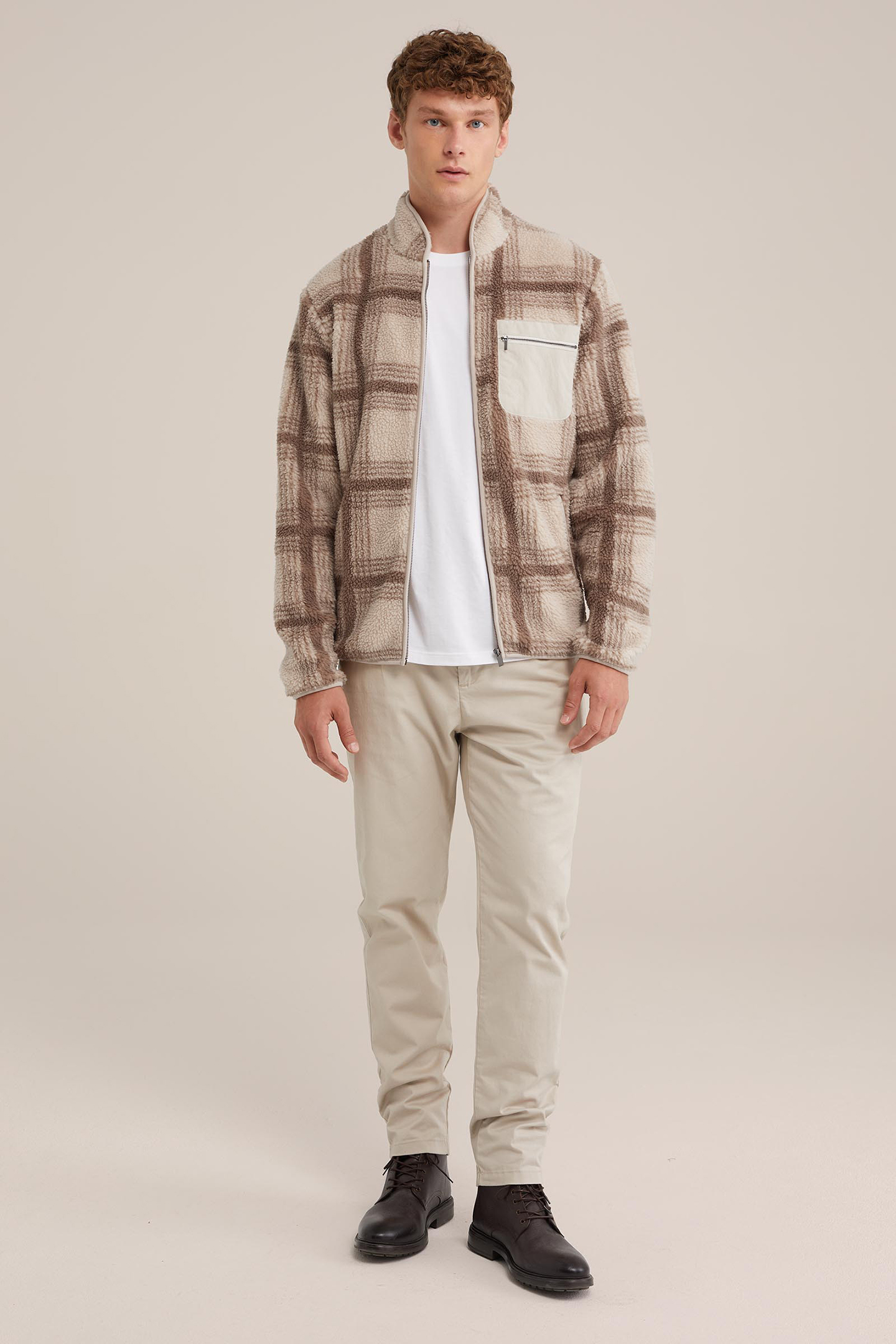 CARDIGAN WITH ZIPPER BEIGE 3