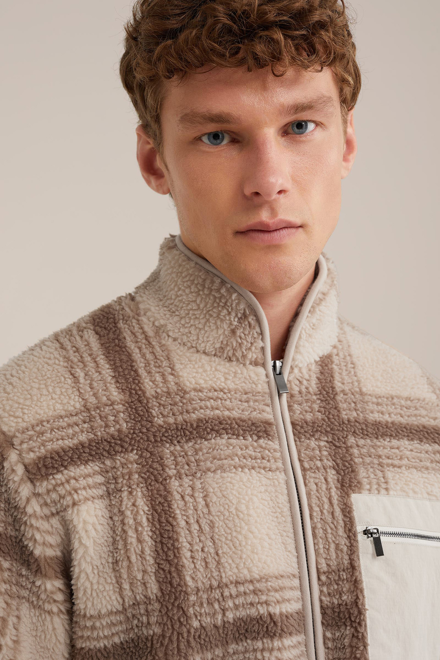 CARDIGAN WITH ZIPPER BEIGE 5