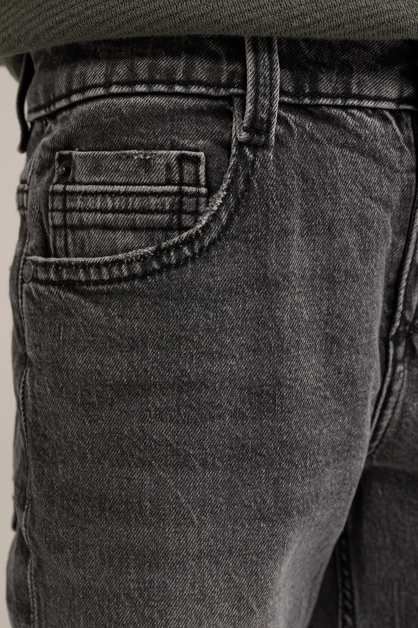 5-POCKET MID WAIST DARK GREY 5