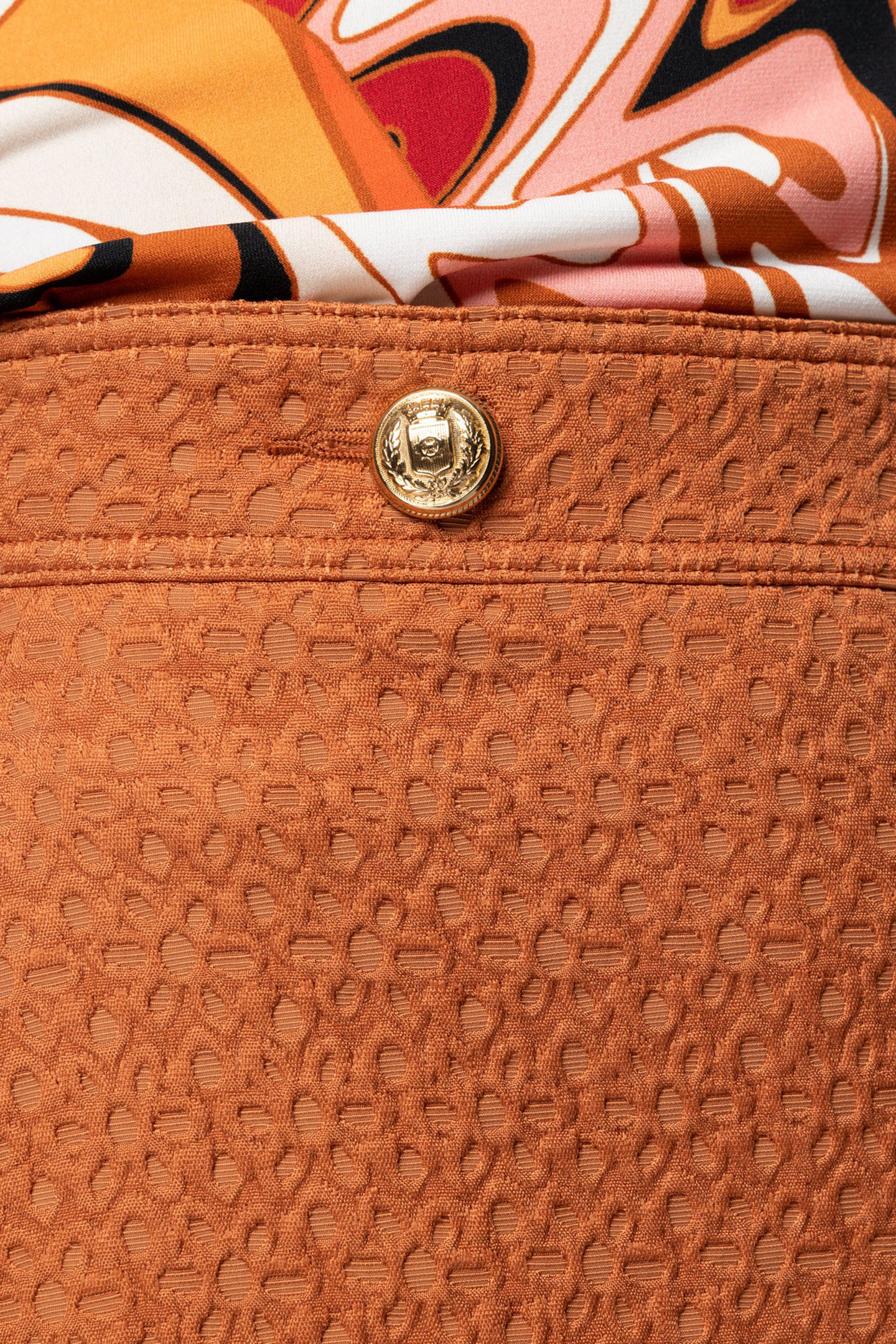 JACQUARD WRAP SKIRT LEATHER BROWN 5