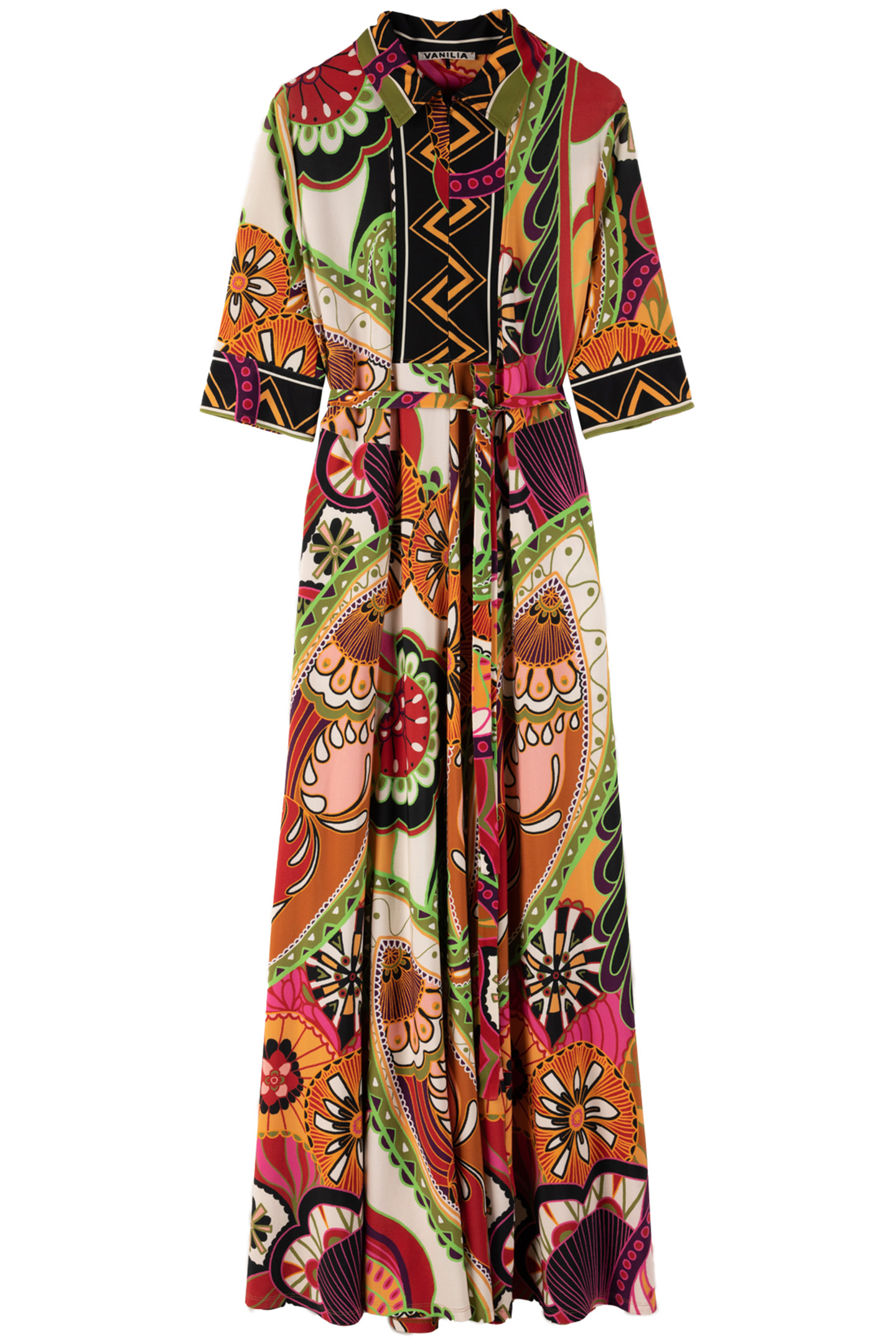 FLOWY FUN DRESS LIMELIGHT/BROWN/VIOLET 3