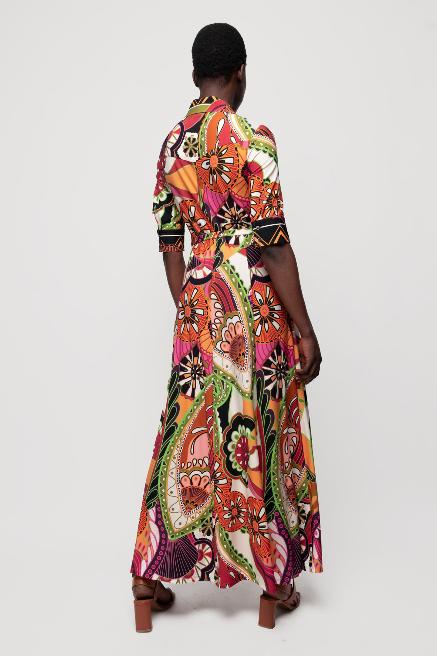 FLOWY FUN DRESS LIMELIGHT/BROWN/VIOLET 2