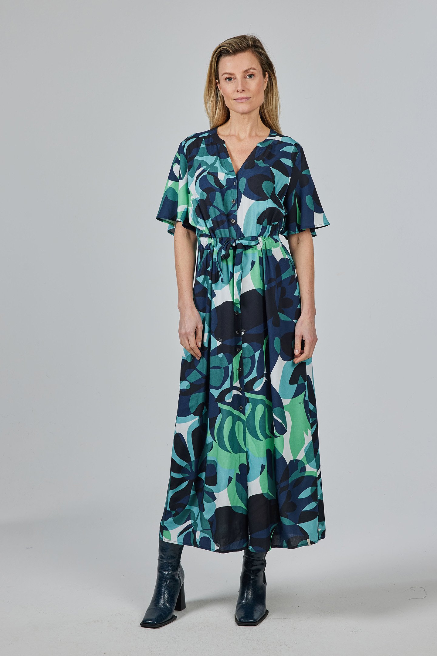 DRESS NOVA OFFWHITE WITH BLUE PLANES PRINT by DIDI