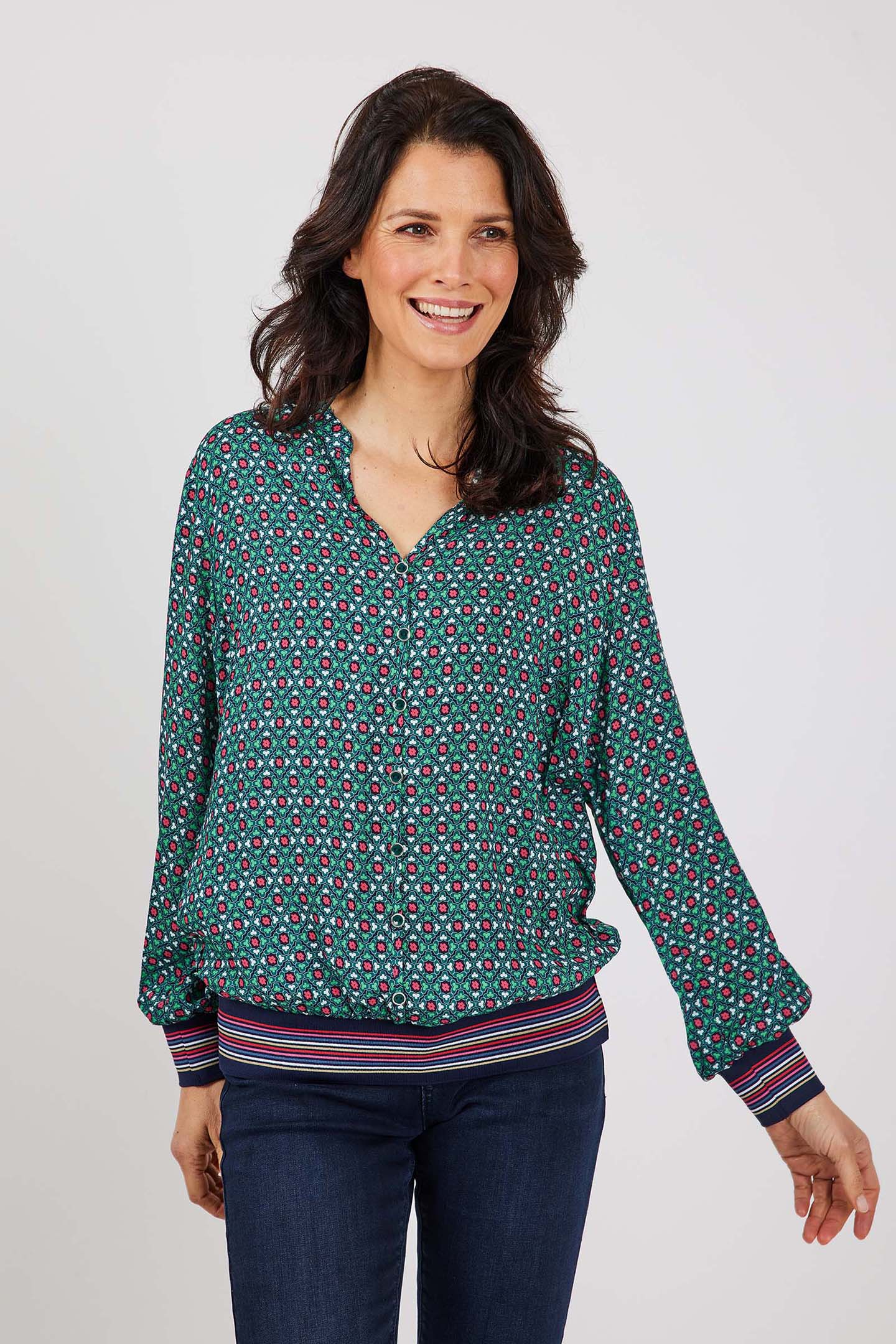 TOP PROGRESS MEDITERRANEA GREEN WITH TILE PRINT by DIDI