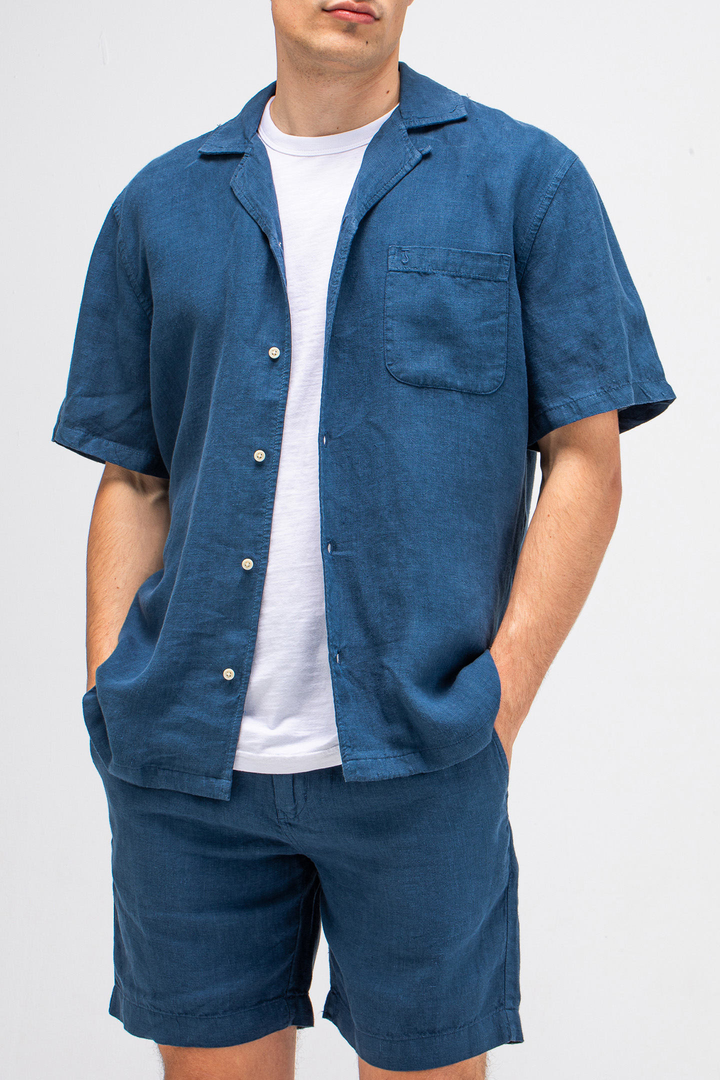 SANCHO LINEN SHIRT SS IRIS BLUE by Butcher of Blue