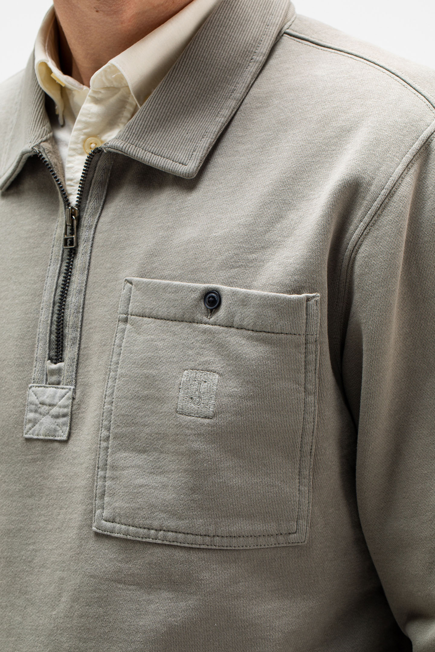 TAU ZIP POLO GRANITE GREEN 5