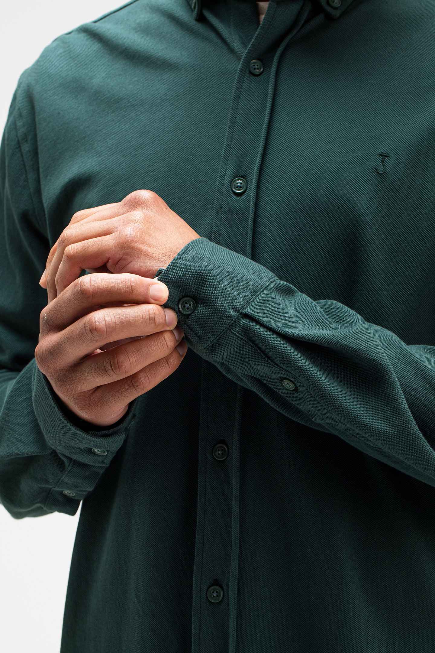 ROBBINS CLEAN PIQUE SHIRT JET GREEN 5