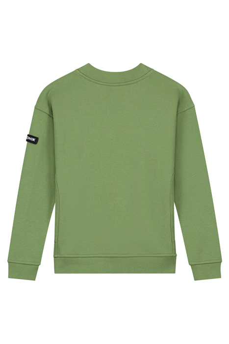 RIB PANEL SWEATSHIRT FERN GREEN 2