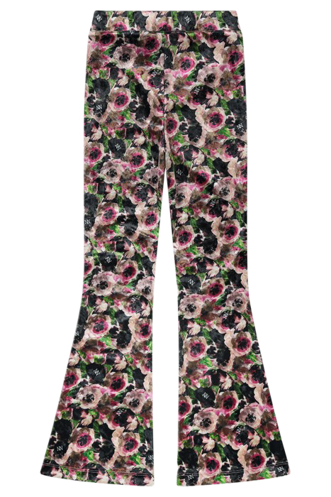VELVET FLOWER FLARED PANTS POWDER 2