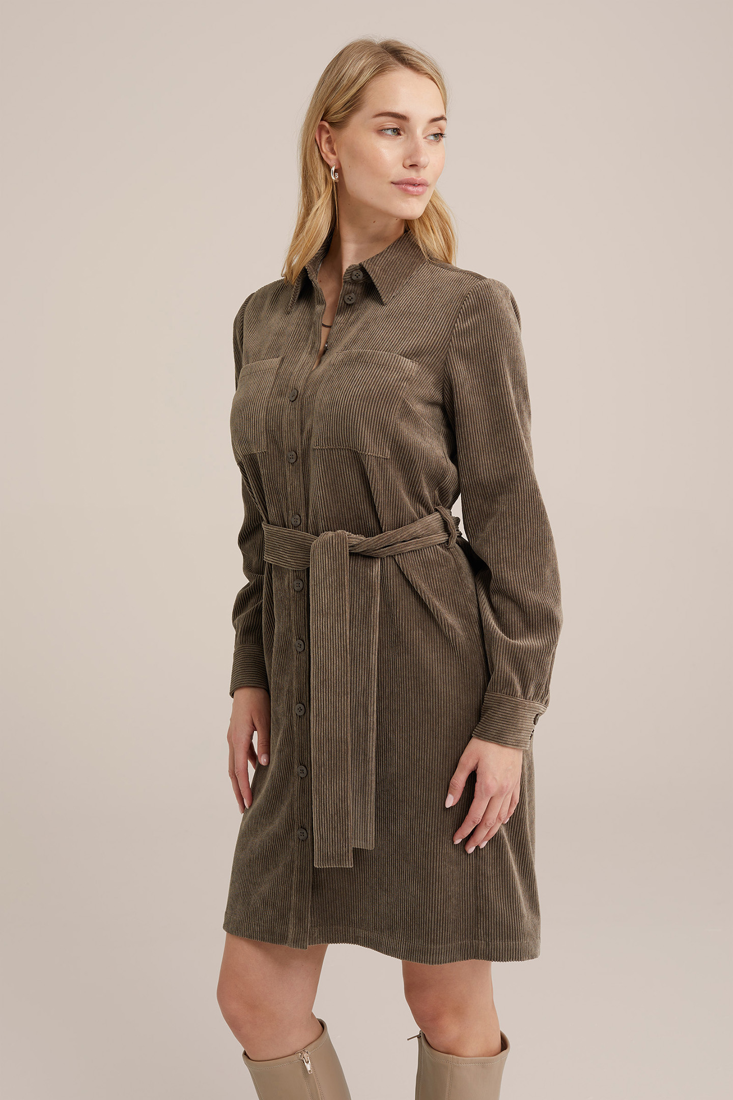 DRESS MID LENGTH DARK GREEN 1