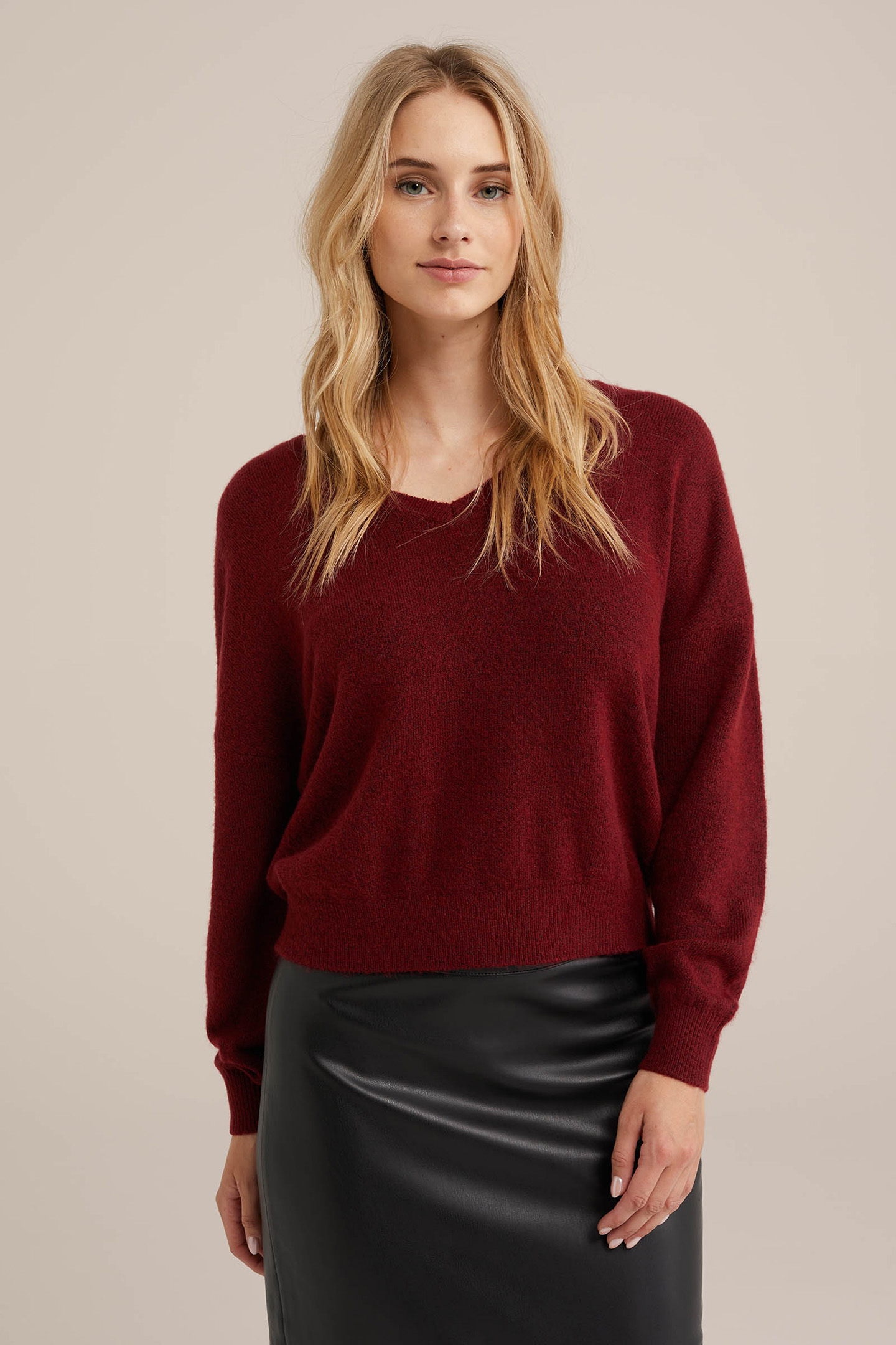 KNITTED PULLOVER FIRE RED 1