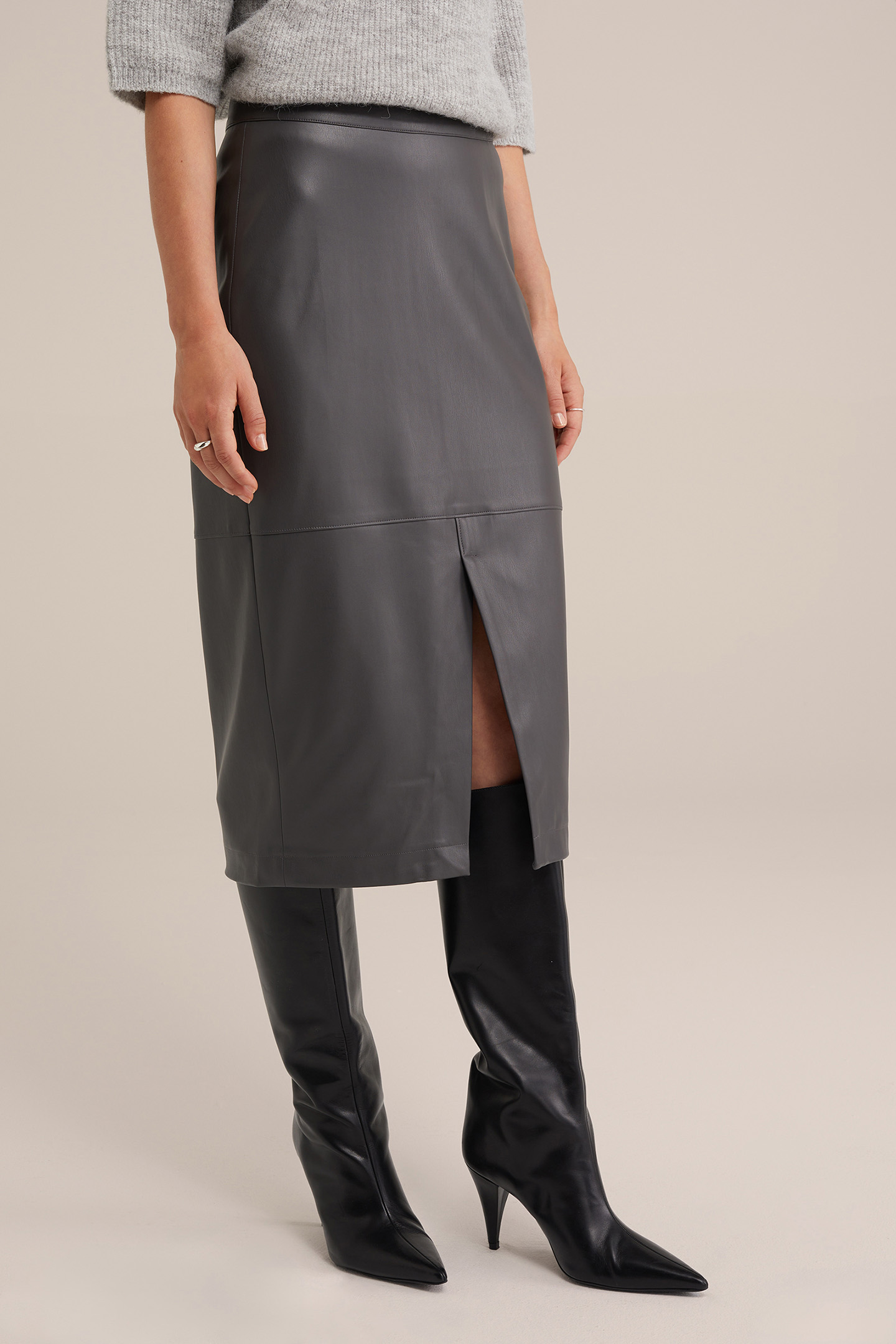 SKIRT PENCIL DARK GREY 1