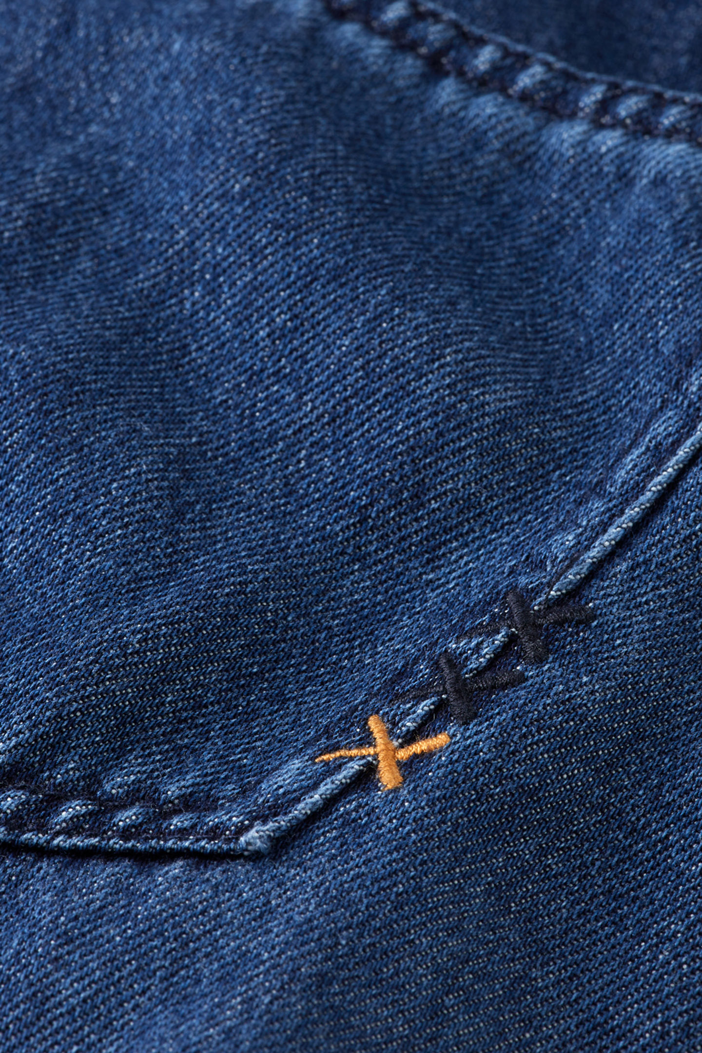 LIGHTWEIGHT DENIM JUMPSUIT IN DARK WASH WITH TONAL DETAILING 8